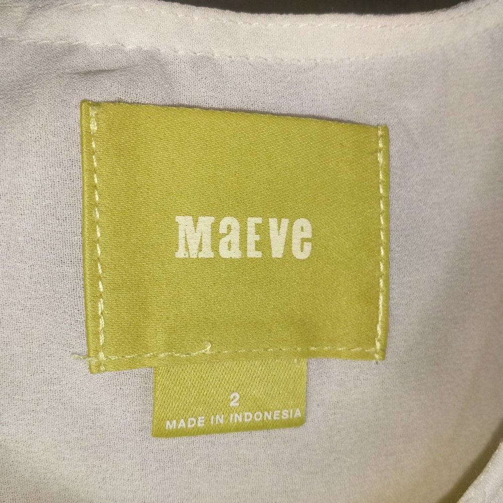 Anthropologie Maeve Striped Pleated Tank Top Sz. 2 - Picture 6 of 8